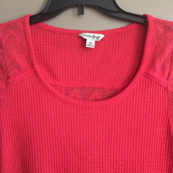 Lucky Brand burnt orange thermal long sleeve top - Picture 2 of 8